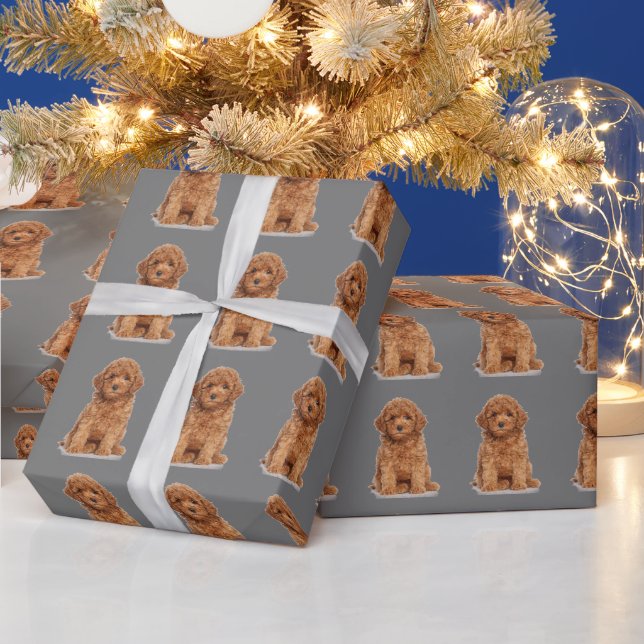 Custom photo image picture pattern dark gray wrapping paper (Holidays)