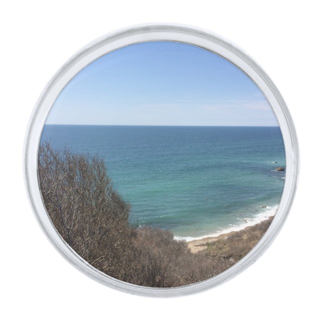 Custom photo image picture personalized silver finish lapel pin (Front)