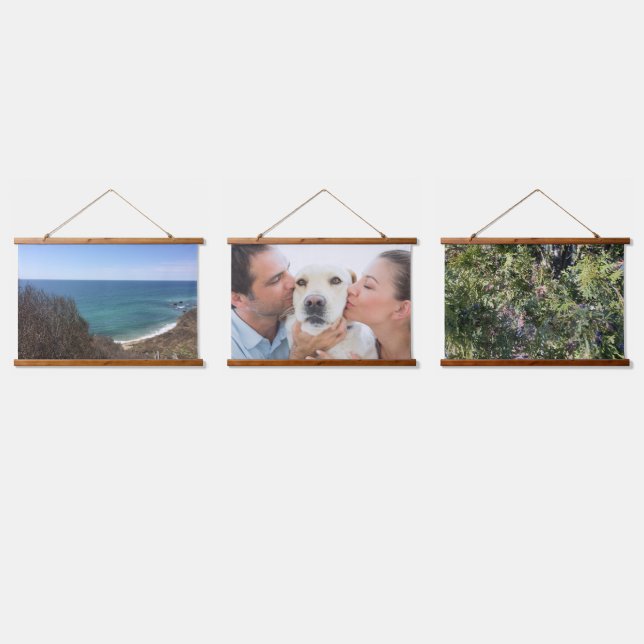 Custom photo image picture personalized three hanging tapestry (Triple)