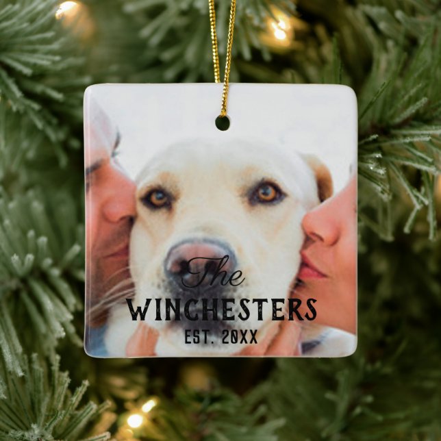 Custom photo image picture prayer message quote ceramic ornament (Tree)