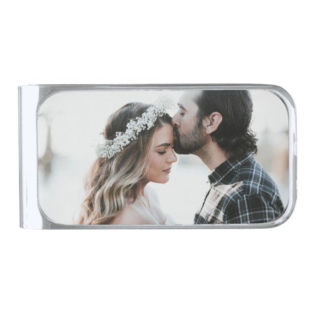 Custom Photo Image  Silver Finish Money Clip (Front)