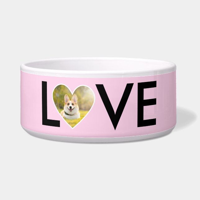 Custom Photo in Baby Pink Heart Frame Bowl (Front)