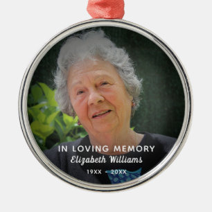 Custom Photo In Loving Memory Celebration Of Life Metal Ornament