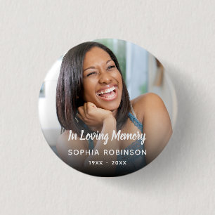 Custom Photo In Loving Memory Funeral Button