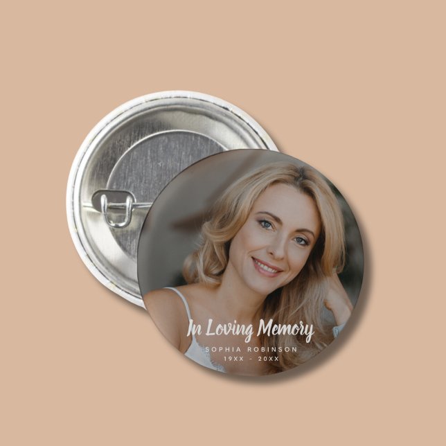 Custom Photo In Loving Memory Funeral Button (Creator Uploaded)
