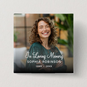 Custom Photo In Loving Memory Funeral Button