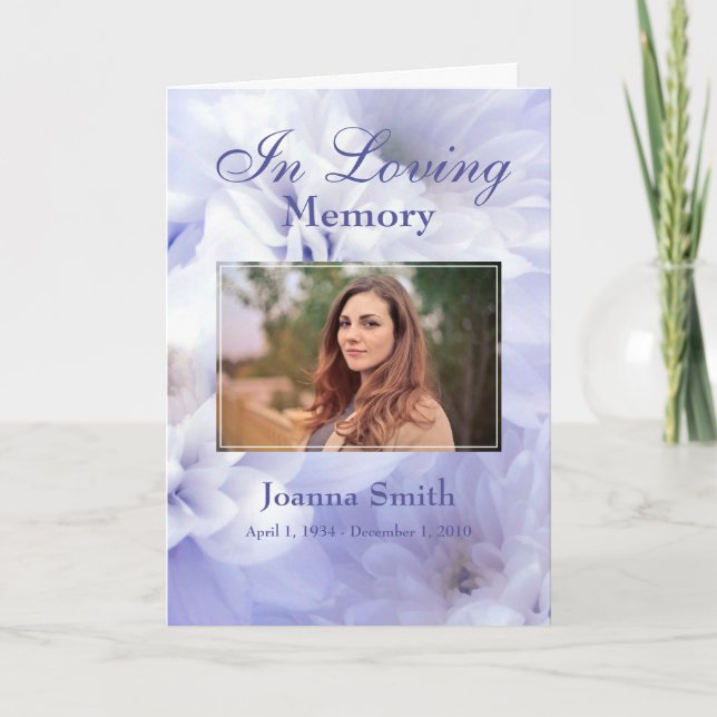 Custom Photo In Loving Memory Keepsake Card (Front)