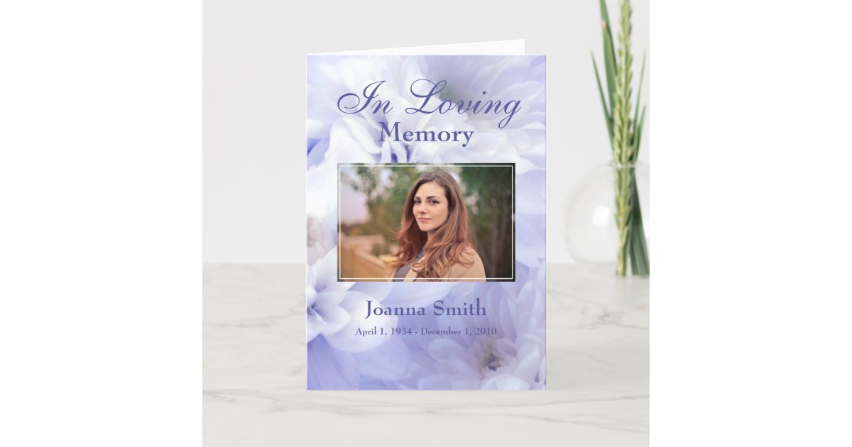 Custom Photo In Loving Memory Keepsake Card Zazzle