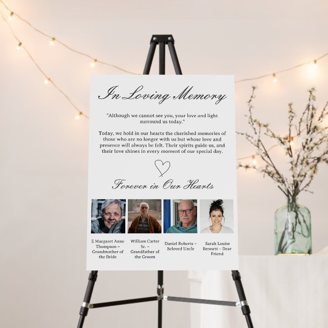 Custom Photo In Loving Memory Wedding sign (In Situ (Stand))