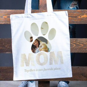 Custom Photo in Paw Dog Lover Grocery Bag