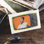 Custom Photo in Vintage Yellow TV Pop Art Style Postcard<br><div class="desc">A photo graphic of a vintage yellow television is ready to be customized with your photo. Create your own custom postcard with a fun pop art style. The reverse side is blank for you to write in your own message.</div>