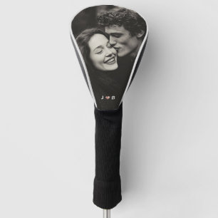 Custom Photo Initial Heart Monogram Couples Golf Head Cover