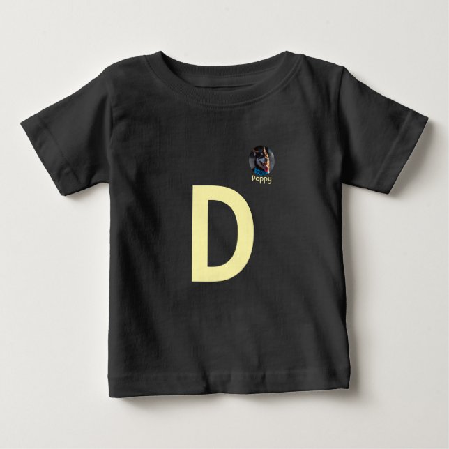 Custom Photo & Initial Monogram Template T-Shirt (Front)