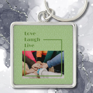 Custom Photo Inspirational Gifts for Women Green Keychain