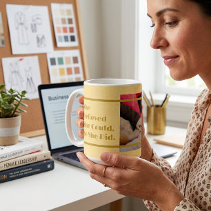 Custom Photo Inspirational Gifts for Women Yellow Coffee Mug