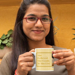 Custom Photo Inspirational Gifts for Women Yellow Coffee Mug