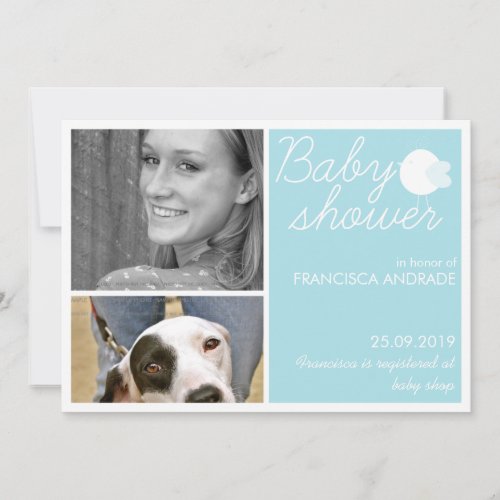 Custom Photo Invitations for Baby Shower Birds