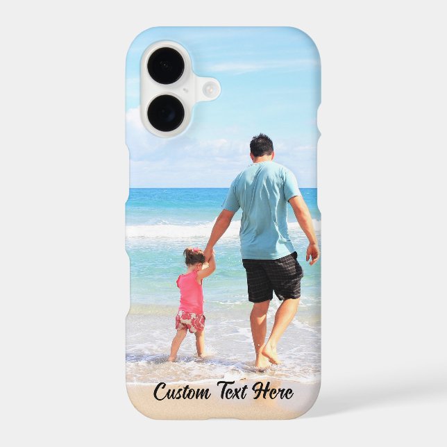 Custom Photo iPhone Case Personalized Text (Back)