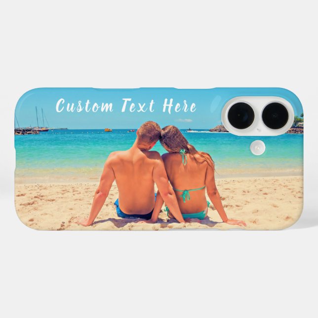 Custom Photo iPhone Case Personalized Text Name (Back (Horizontal))