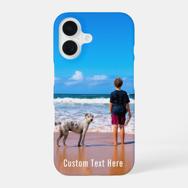 Custom Photo iPhone Case with Your Photos and Text (Back)