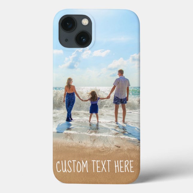 Custom Photo iPhone Case Your Photos and Text (Back)