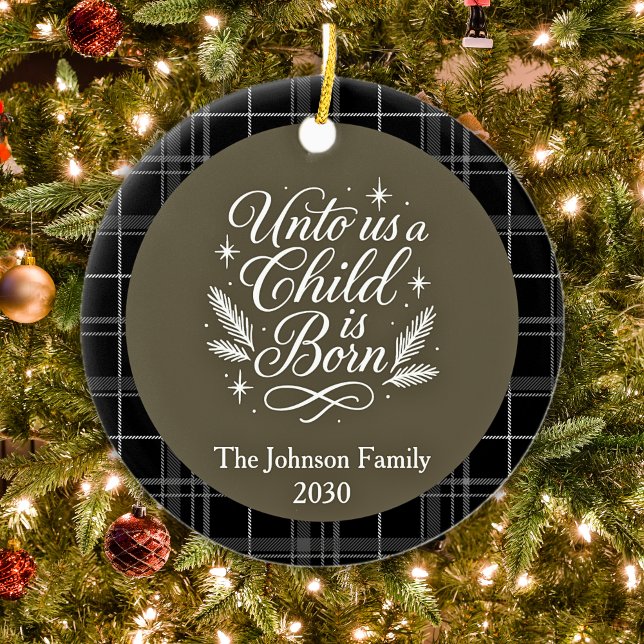 Custom Photo Isaiah 9 6 Christmas Ceramic Ornament (Custom Photo Isaiah 9 6 Christmas Ceramic Ornament)