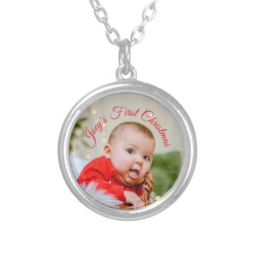 Custom Photo Jewelry Personalized Christmas Silver Plated Necklace
