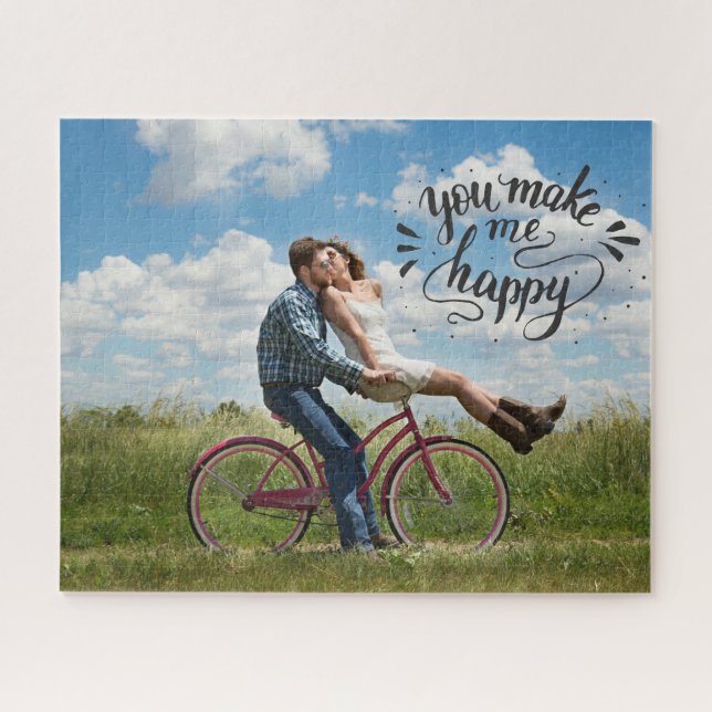 Custom Photo Jigsaw Puzzle - You Make Me Happy  (Horizontal)
