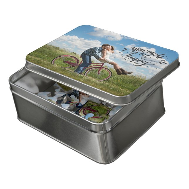 Custom Photo Jigsaw Puzzle - You Make Me Happy  (Lid Open)