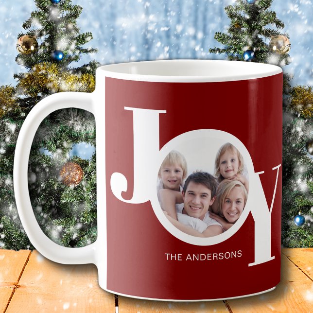 Custom Photo Joy Burgundy Coffee Mug (Creator Uploaded)