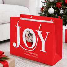 Custom Photo Joy Red Christmas