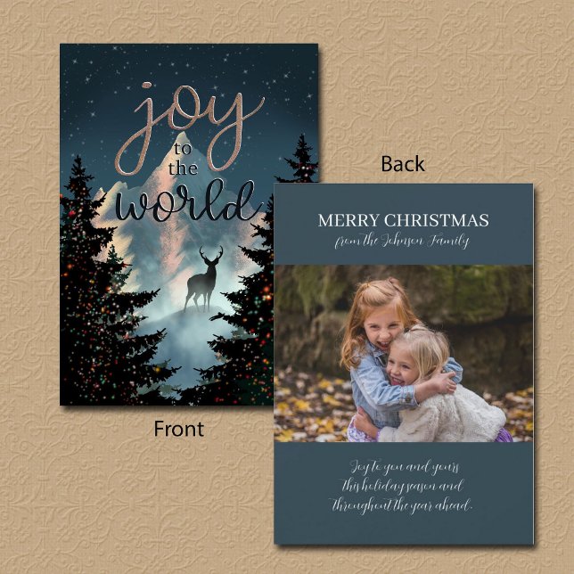 Custom Photo Joy to the World Mountain Scene Card (Creator Uploaded)