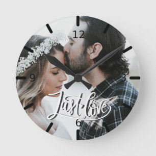 Custom Photo - Just Love Round Clock