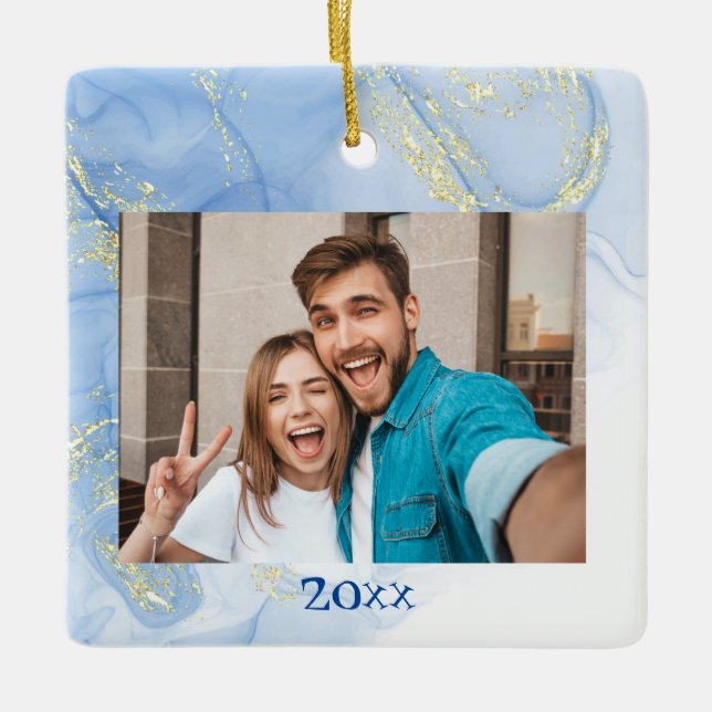 Custom Photo Keepsake  Ceramic Ornament (Front)