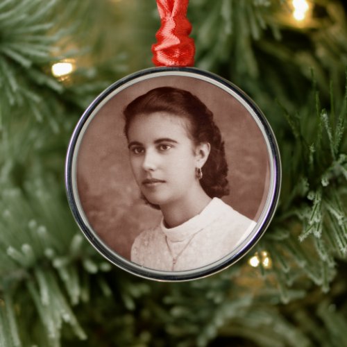 Custom Photo Keepsake Metal Ornament