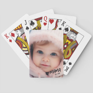 Custom Photo Keepsake Mom Established Mother Poker Cards