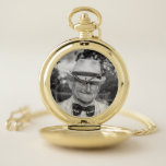 Custom Photo Keepsake Pocket Watch<br><div class="desc">A beautiful gift or keepsake to remember someone special. You just have to change template photo and text. Can't read the white letters,  after changing the photo? Don't worry. 1) Click the customize link 2) Select text 3) Change color until ok to you.</div>
