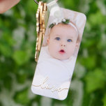 Custom Photo Keychain<br><div class="desc">Your baby's photo on a keychain! Upload your own image to create your keychain for yourself or give as a gift to family,  friends,  parents and grandparents! The word love in a chic script is featured over your photo.</div>