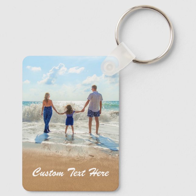 Custom Photo Keychain Personalized Text (Back)