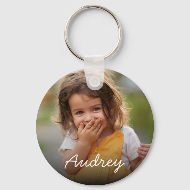 Custom Photo Keychain Personalized with Name (Front)