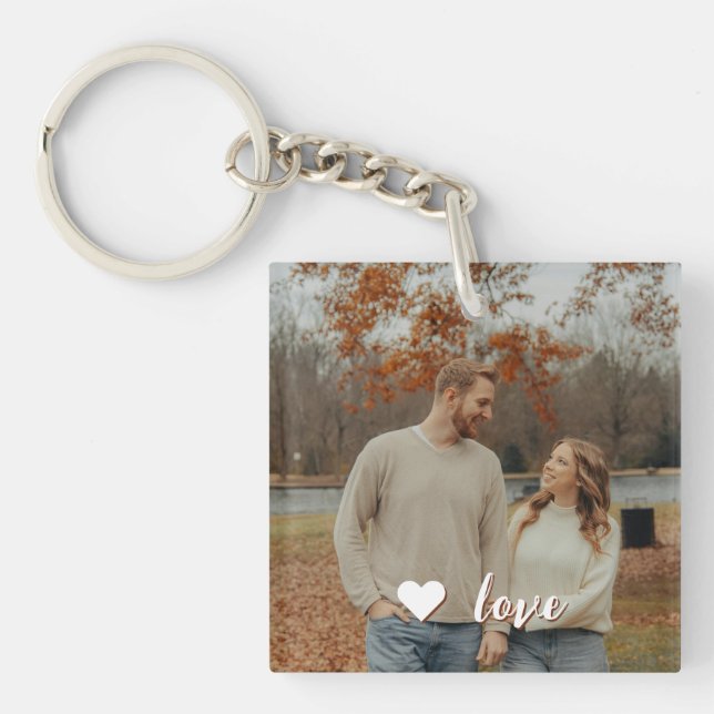 Custom Photo Keychain with Personalized Text (Front)