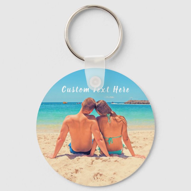Custom Photo Keychain Your Photos and Text (Front)