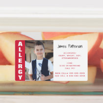 Custom Photo Kids Allergy Alert Emergency Contact Kids' Labels