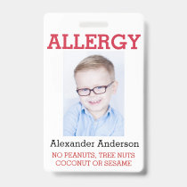 Custom Photo Kids Allergy Alert ICOE Badge