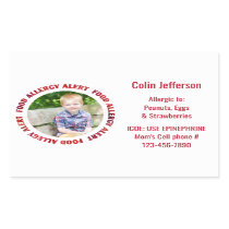 Custom Photo Kids Food Allergy Medical Alert Rectangular Sticker