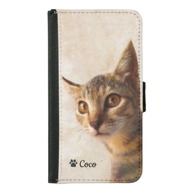 Custom Photo Kitten Cat Pet Dog Template Samsung Galaxy Wallet Case (Front)