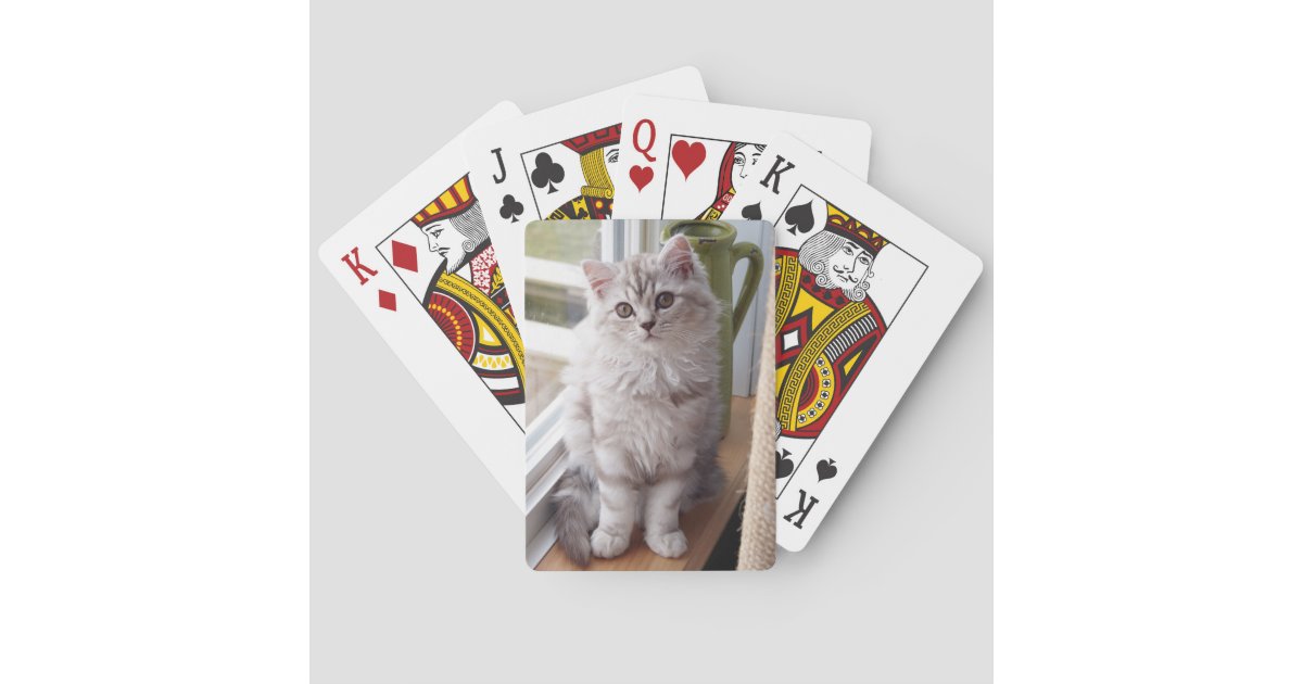 Custom Photo Kitten Playing Cards Zazzle