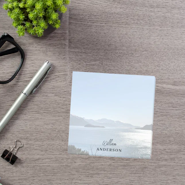 Custom photo landscape name script post-it notes | Zazzle
