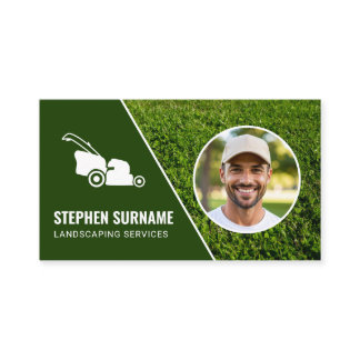 Custom Photo Landscaping Services And Lawn Care Business Card