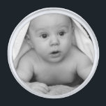 Custom Photo Lapel Pin<br><div class="desc">Wear your favorite photo on your lapel,  with this custom silver tone round lapel pin.  Replace the sample photo with your favorite,  pet,  child,  wedding or other photograph and customize to add your own text too!</div>